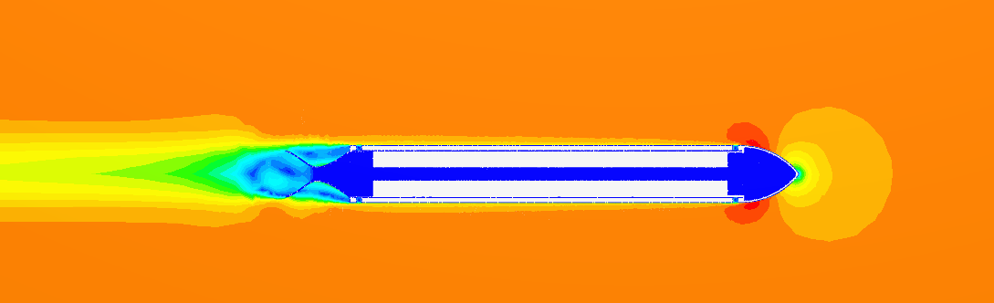 CFD velocity field around a launch vehicle